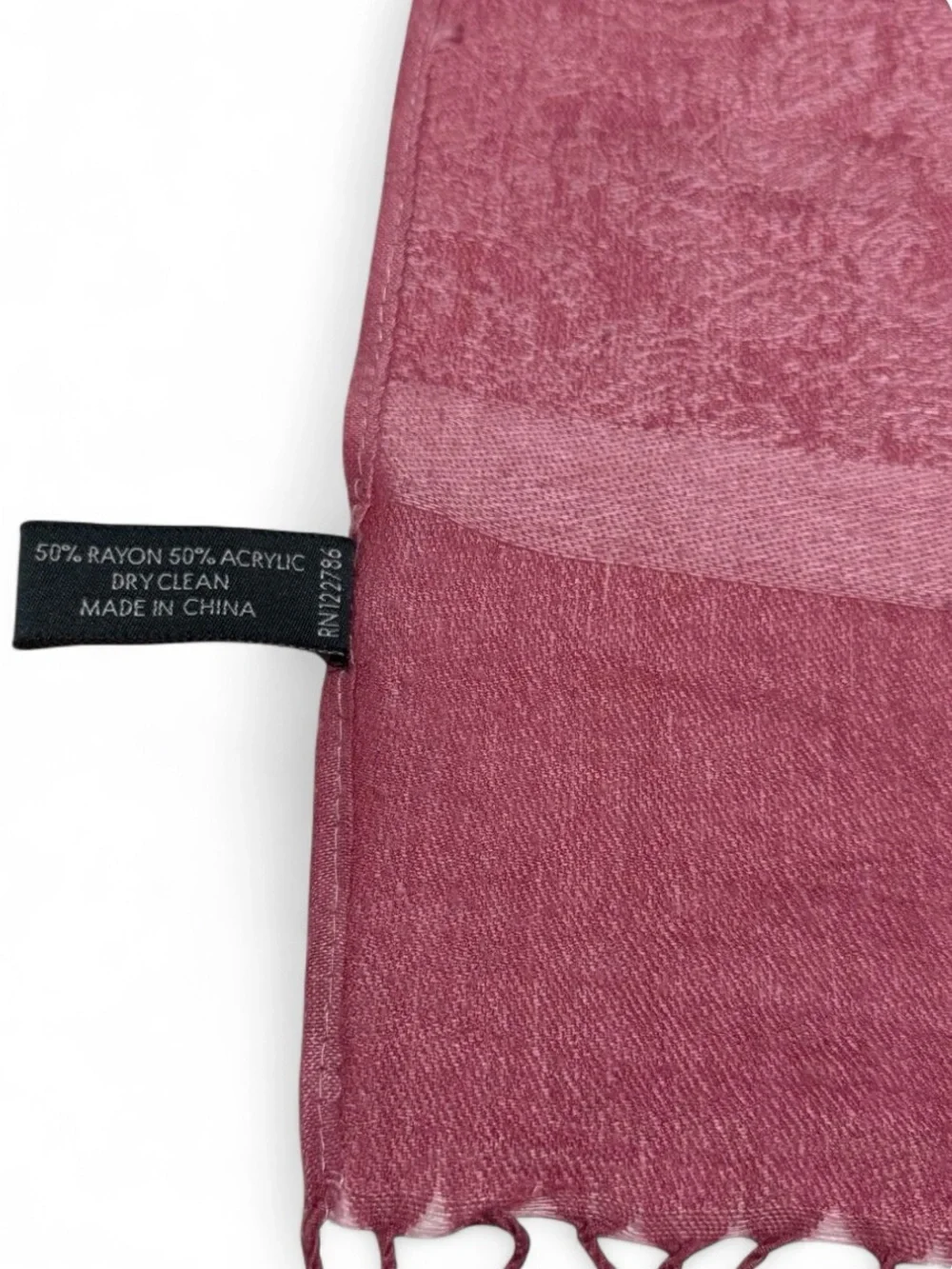 Rose Pink Paisley Pashmina Scarf Wrap Fringe Shawl Light Elegant Evening Stole